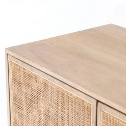FOUR HANDS CARMEL NATURAL MANGO WOOD + CANE SIDEBOARD