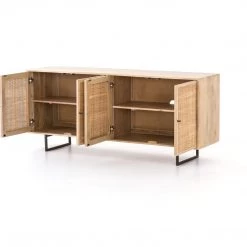 FOUR HANDS CARMEL NATURAL MANGO WOOD + CANE SIDEBOARD