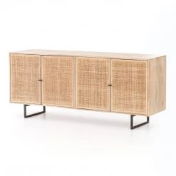 FOUR HANDS CARMEL NATURAL MANGO WOOD + CANE SIDEBOARD