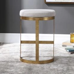 UTTERMOST IVANNA ANTIQUE GOLD COUNTER STOOL Kitchen + Dining 10 UTTERMOST IVANNA ANTIQUE GOLD COUNTER STOOL Kitchen + Dining