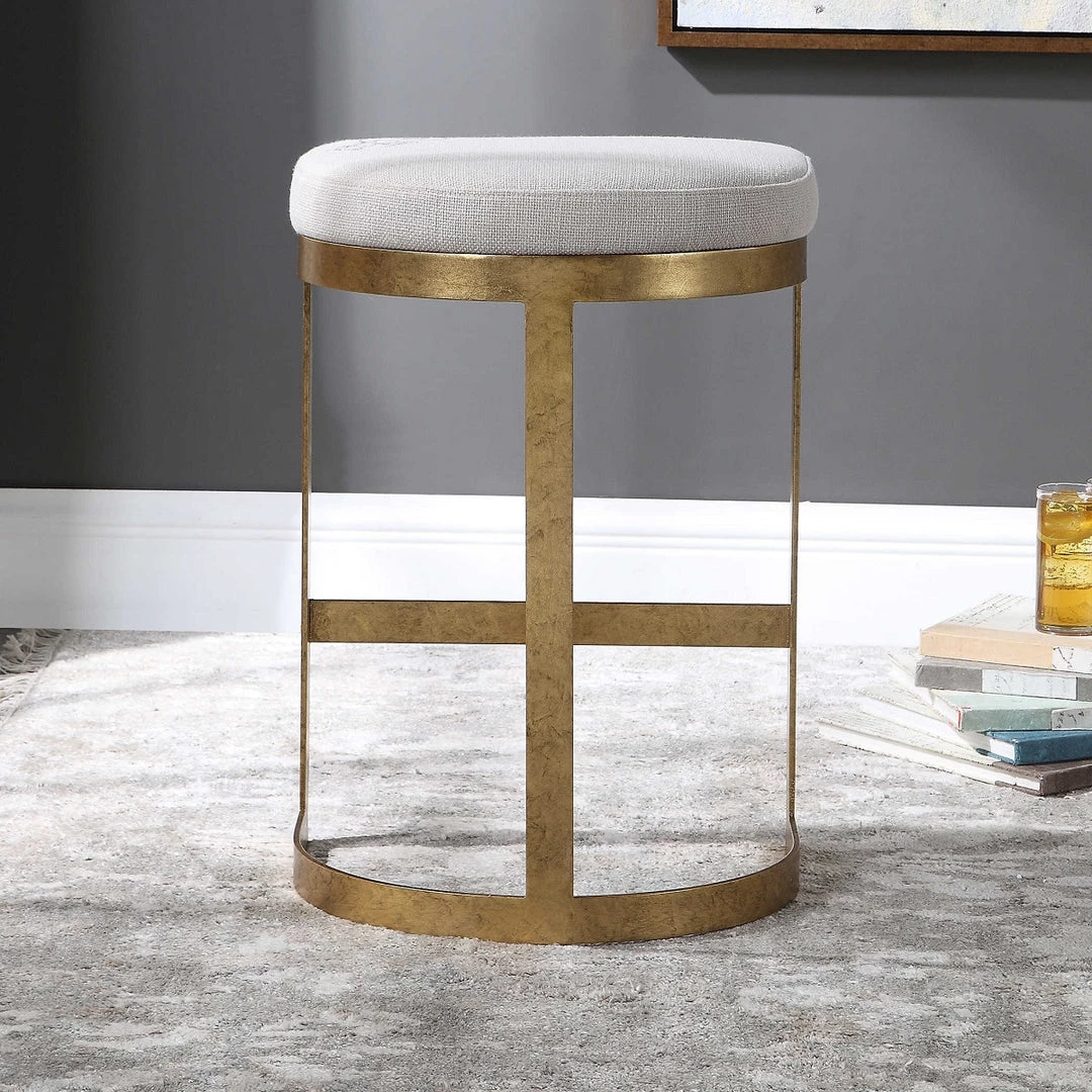 UTTERMOST IVANNA ANTIQUE GOLD COUNTER STOOL Kitchen + Dining 5 UTTERMOST IVANNA ANTIQUE GOLD COUNTER STOOL Kitchen + Dining