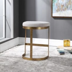 UTTERMOST IVANNA ANTIQUE GOLD COUNTER STOOL Kitchen + Dining 11 UTTERMOST IVANNA ANTIQUE GOLD COUNTER STOOL Kitchen + Dining