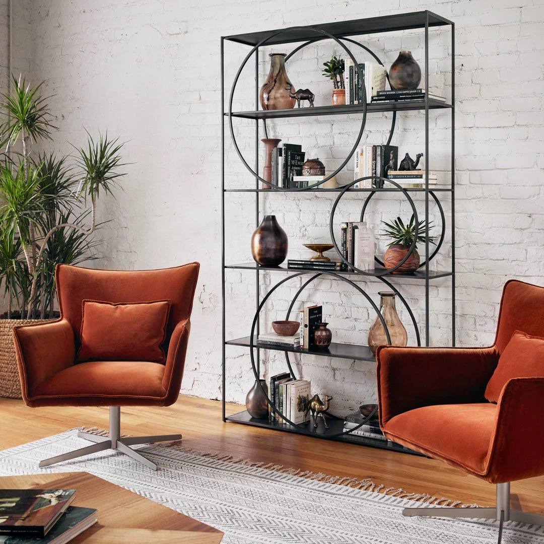 FOUR HANDS Living Room JACOB RUST VELVET SWIVEL CHAIR 8 FOUR HANDS Living Room JACOB RUST VELVET SWIVEL CHAIR