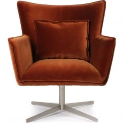 FOUR HANDS Living Room JACOB RUST VELVET SWIVEL CHAIR
