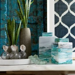 CYAN JADE WATER COLOR CONTAINERS Pillows + Decor