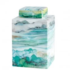 CYAN JADE WATER COLOR CONTAINERS Pillows + Decor