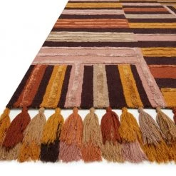 LOLOI JAMILA WOOL+VISCOSE TASSEL RUG: SPICE, BORDEAUX 8 LOLOI JAMILA WOOL+VISCOSE TASSEL RUG: SPICE, BORDEAUX