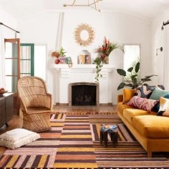 LOLOI JAMILA WOOL+VISCOSE TASSEL RUG: SPICE, BORDEAUX