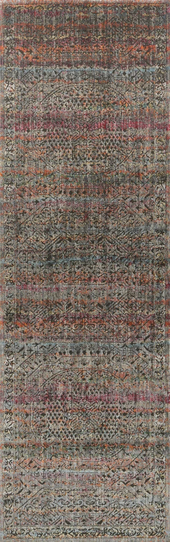 LOLOI JAVARI 02 RUG: CHARCOAL / SUNSET 5 LOLOI JAVARI 02 RUG: CHARCOAL / SUNSET