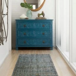 LOLOI JAVARI 07 RUG: STEEL / LAGOON