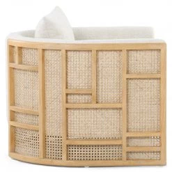 FOUR HANDS JUNE NATURAL OAK + CANE BARREL CHAIR