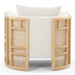 FOUR HANDS JUNE NATURAL OAK + CANE BARREL CHAIR