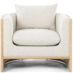 FOUR HANDS JUNE NATURAL OAK + CANE BARREL CHAIR