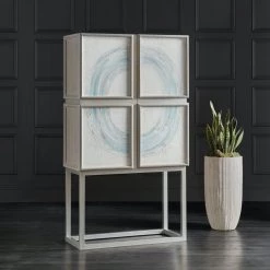 HOOKER KANDIN LINEN PANELED BAR CABINET Furniture