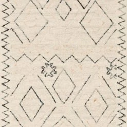 LOLOI LEELA 02 HOOKED WOOL RUG: OATMEAL, DENIM