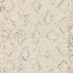LOLOI LEELA 03 HOOKED WOOL RUG: IVORY, LAGOON