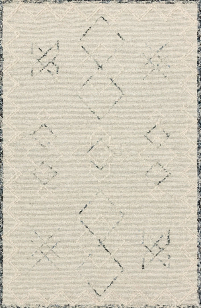 LOLOI LEELA 04 HOOKED WOOL RUG: OCEAN, WHITE 1 LOLOI LEELA 04 HOOKED WOOL RUG: OCEAN, WHITE