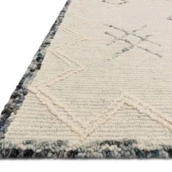 LOLOI LEELA 04 HOOKED WOOL RUG: OCEAN, WHITE 5 LOLOI LEELA 04 HOOKED WOOL RUG: OCEAN, WHITE