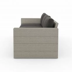 FOUR HANDS LEROY OUTDOOR SOFA: WEATHERED GREY TEAK