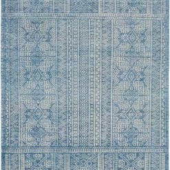 SURYA LIVORNO HAND-KNOTTED VISCOSE+WOOL RUG: DENIM