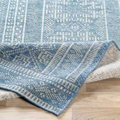 SURYA LIVORNO HAND-KNOTTED VISCOSE+WOOL RUG: DENIM