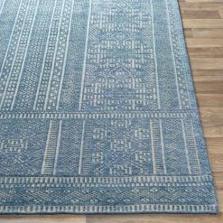 SURYA LIVORNO HAND-KNOTTED VISCOSE+WOOL RUG: DENIM