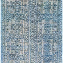 SURYA LIVORNO HAND-KNOTTED VISCOSE+WOOL RUG: DENIM
