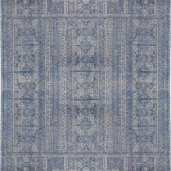 SURYA LIVORNO HAND-KNOTTED VISCOSE+WOOL RUG: STEEL BLUE