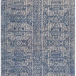 SURYA LIVORNO HAND-KNOTTED VISCOSE+WOOL RUG: STEEL BLUE