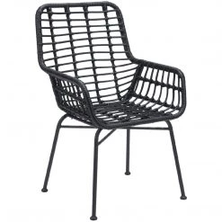 ZUO Outdoor LYON BLACK WICKER DINING CHAIR | SET OF 2