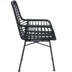 ZUO Outdoor LYON BLACK WICKER DINING CHAIR | SET OF 2