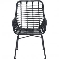 ZUO Outdoor LYON BLACK WICKER DINING CHAIR | SET OF 2