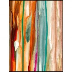 L ART "LINES OF HAPPINESS" MARBLE GLAZE CANVAS ART