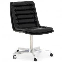 FOUR HANDS MALIBU RIDER BLACK LEATHER DESK CHAIR Office
