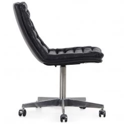 FOUR HANDS MALIBU RIDER BLACK LEATHER DESK CHAIR Office