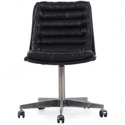 FOUR HANDS MALIBU RIDER BLACK LEATHER DESK CHAIR Office