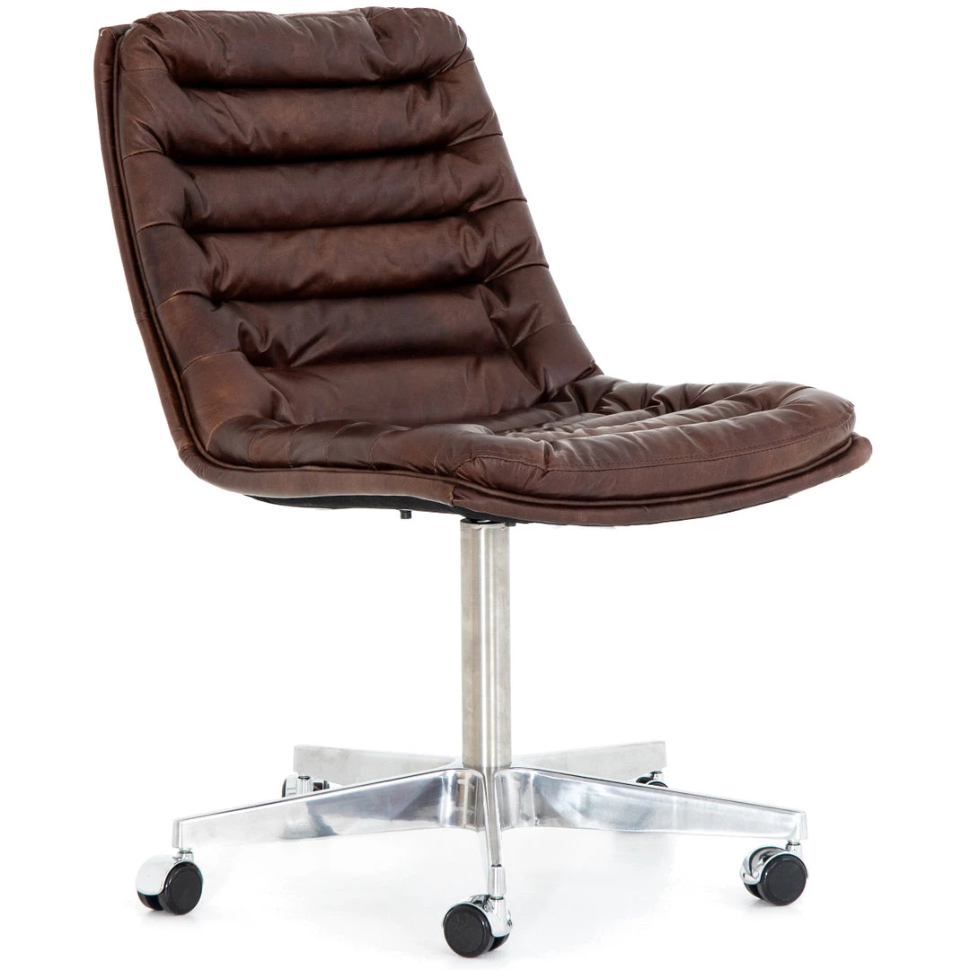 FOUR HANDS Office MALIBU WHISKEY LEATHER DESK CHAIR 2 FOUR HANDS Office MALIBU WHISKEY LEATHER DESK CHAIR