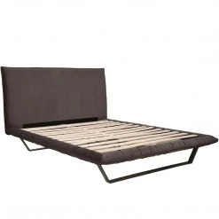 MOES MANILLA GREY VELVET PLATFORM KING BED Furniture