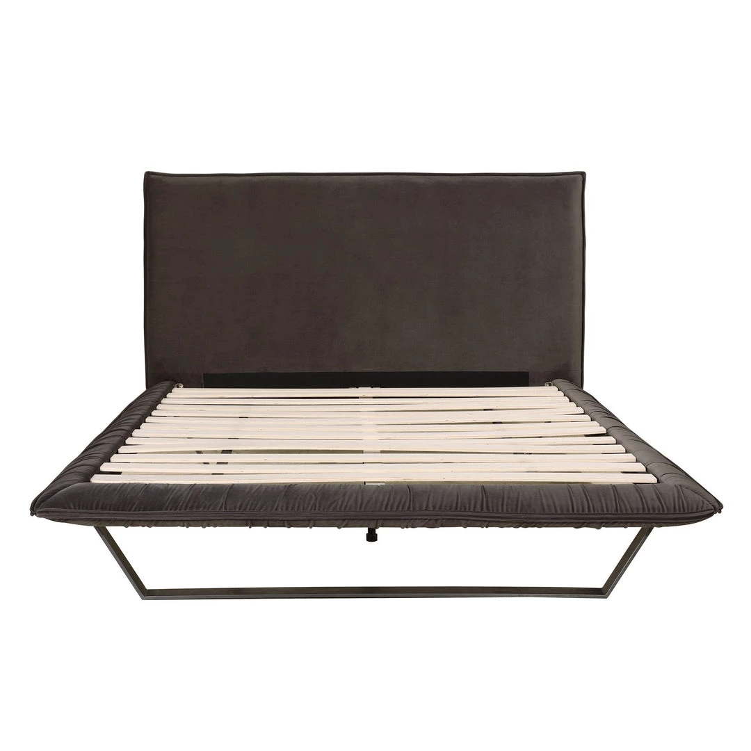 MOES MANILLA GREY VELVET PLATFORM KING BED Furniture 4 MOES MANILLA GREY VELVET PLATFORM KING BED Furniture