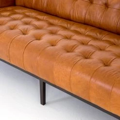 FOUR HANDS MARLIN LEATHER SOFA: MANHATTAN SYCAMORE