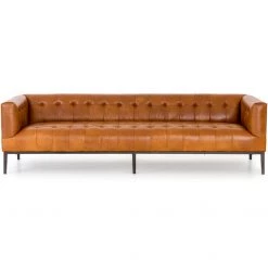 FOUR HANDS MARLIN LEATHER SOFA: MANHATTAN SYCAMORE