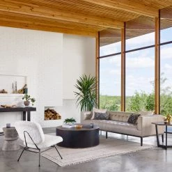 FOUR HANDS Furniture MARLIN LEATHER SOFA: DUSTY STONE