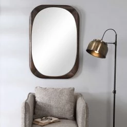 UTTERMOST Mirrors MID-CENTURY WALNUT WOOD MIRROR