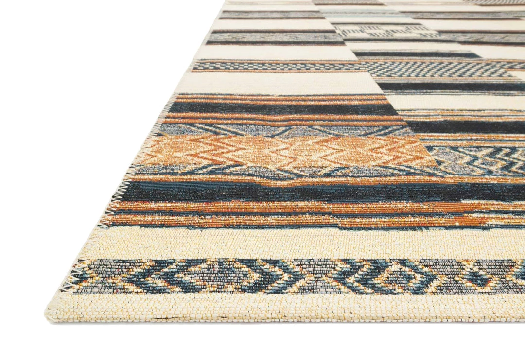 LOLOI MIKA 04 INDOOR-OUTDOOR RUG: IVORY, BLUE, ORANGE 5 LOLOI MIKA 04 INDOOR-OUTDOOR RUG: IVORY, BLUE, ORANGE