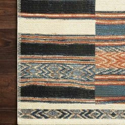 LOLOI MIKA 04 INDOOR-OUTDOOR RUG: IVORY, BLUE, ORANGE 9 LOLOI MIKA 04 INDOOR-OUTDOOR RUG: IVORY, BLUE, ORANGE
