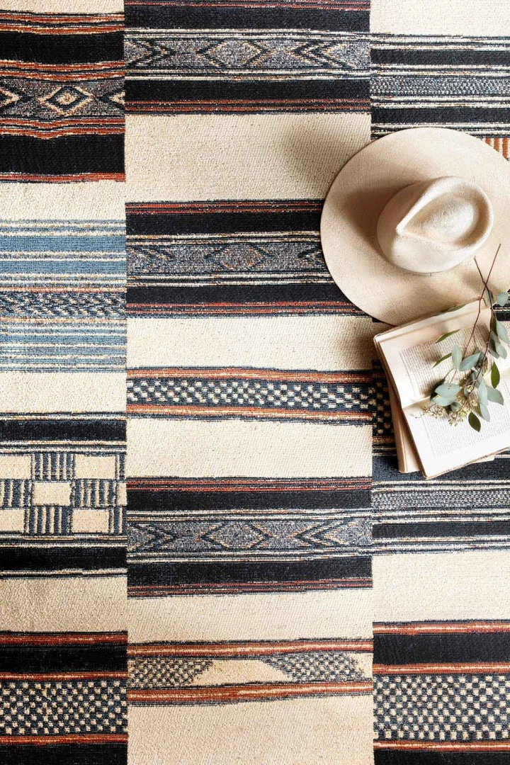 LOLOI MIKA 04 INDOOR-OUTDOOR RUG: IVORY, BLUE, ORANGE 3 LOLOI MIKA 04 INDOOR-OUTDOOR RUG: IVORY, BLUE, ORANGE