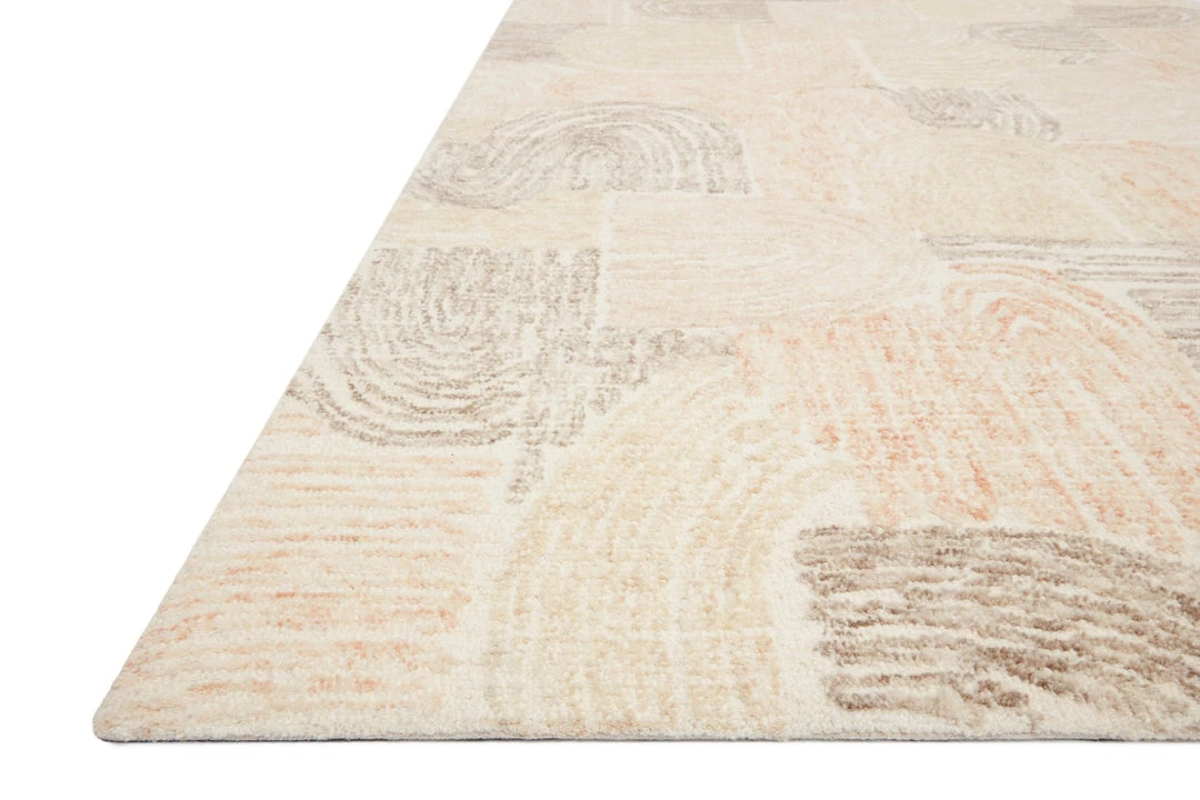 LOLOI MILO HAND-TUFTED WOOL RUG: PEACH, PEBBLE 2 LOLOI MILO HAND-TUFTED WOOL RUG: PEACH, PEBBLE