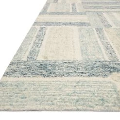 LOLOI MILO HAND-TUFTED WOOL RUG: AQUA, DENIM