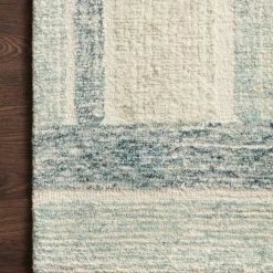 LOLOI MILO HAND-TUFTED WOOL RUG: AQUA, DENIM