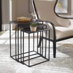 UTTERMOST MOJO METALLIC SLAB NESTING TABLES